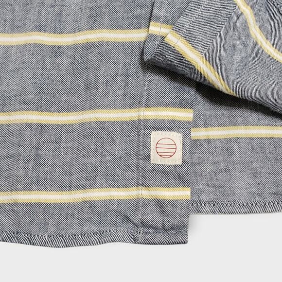 Marine Layer Alemany Mens Casual Button Up Shirt Gray Yellow Stripe Sz Medium - Picture 9 of 13